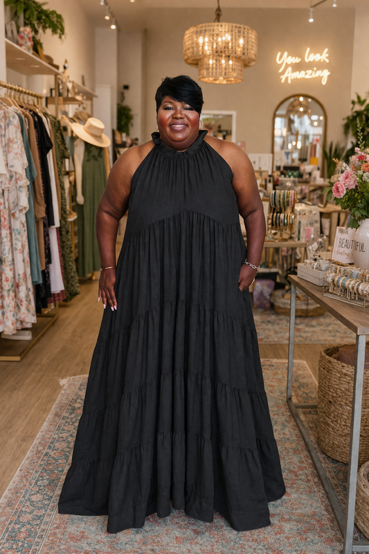 Ari Dark Denim Maxi Dress