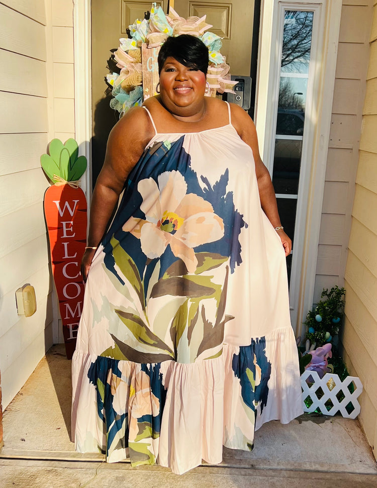 Jade Flower Maxi Dress
