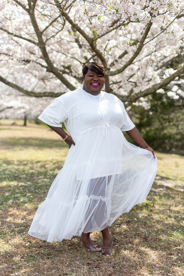 The Allison White Tulle Dress