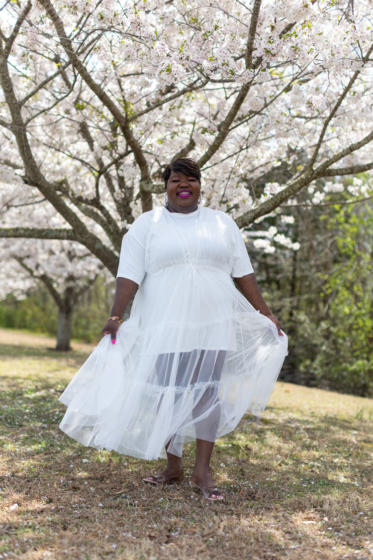 The Allison White Tulle Dress