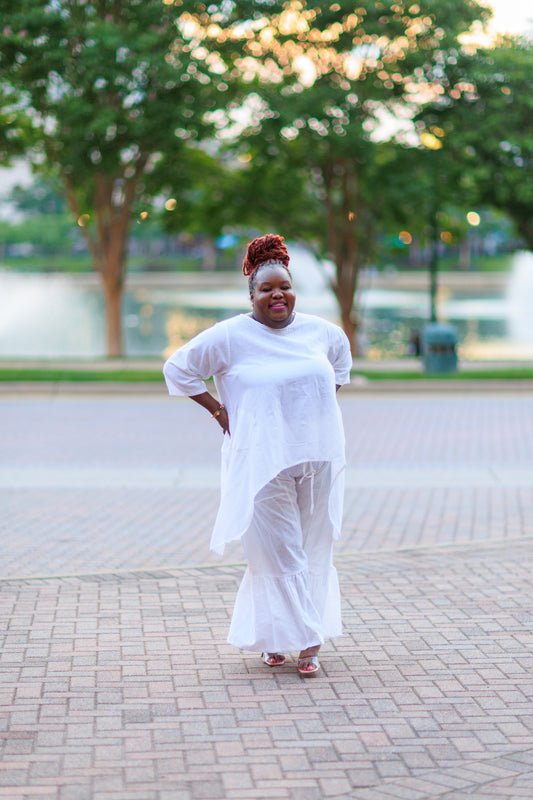 The Tonya Two Piece Tiered Pant Set **Ships 06/27